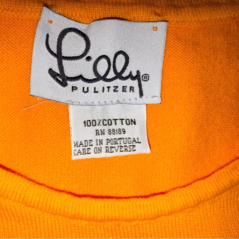 Lilly Pulitzer Sleeveless Cotton Tangerine Orange Sweater XL - Picture 8 of 9